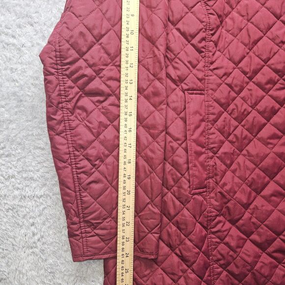 Appleseeds Womens Burgundy Quilted Coat XL Petite Chore Coat - Picture 5 of 11
